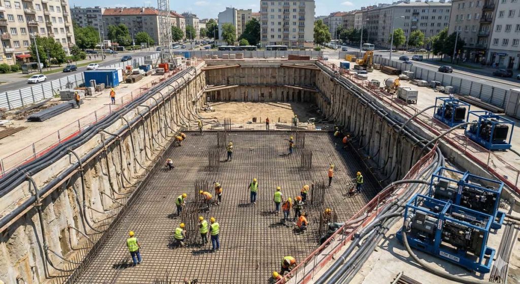 Водопонижение в котловане при строительстве жилого дома